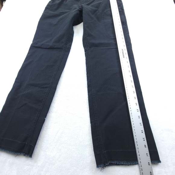 Noble Outfitters Pants Women's Black Cargo Jean Straight Leg Raw Hem Size 14 - Picture 7 of 12